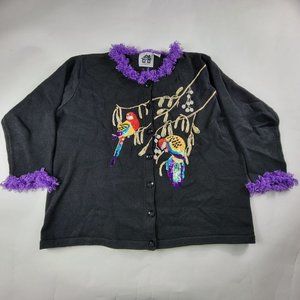 Storybook Knits Parrot Fancy Womens 3X Black Anima
